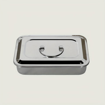 Caixa de desinfección de acero inoxidable, bandeja para herramientas, dos opciones sin agujeros y con orificios de ventilación, resistente a la corrosión, ideal para almacenar herramientas de uñas, tatuajes, instrumentos dentales, etc