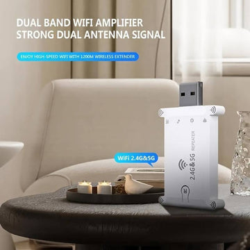 Extensor de Wi-Fi Mejorado por OEKE de 1200Mbps - Cobertura de Señal Superior, Desplazamiento Sin Interrupciones, Conectar y Usar, ¡Amplíe Fácilmente su Red Inalámbrica!