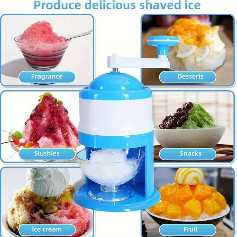 Molino de hielo manual y fabricante de nieve - Operación manual portátil, no se necesita electricidad, plástico ABS duradero, molinillo de hielo suave para cocina doméstica, uso al aire libre, fiestas y eventos, fabricación de hielo al aire libre, fabric