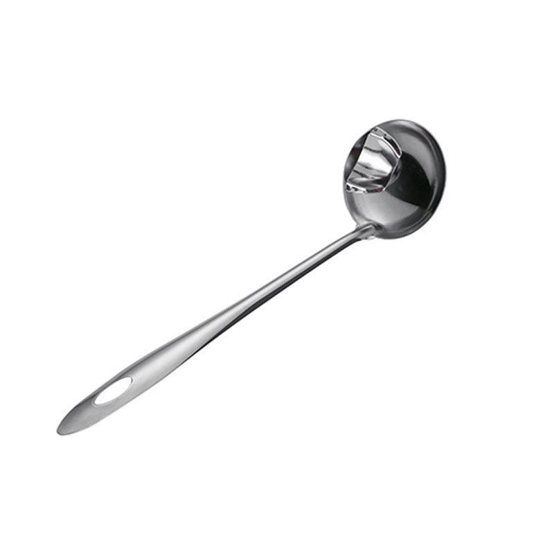 Cuchara Separadora de Aceite de Acero Inoxidable - 1pc Cucharón para Eliminar Grasa, Colador de Grasa para Sopa y Salsa, Herramienta de Filtro de Aceite para Olla Caliente con Mango Largo y Boquilla para Vertido para Uso en Cocina