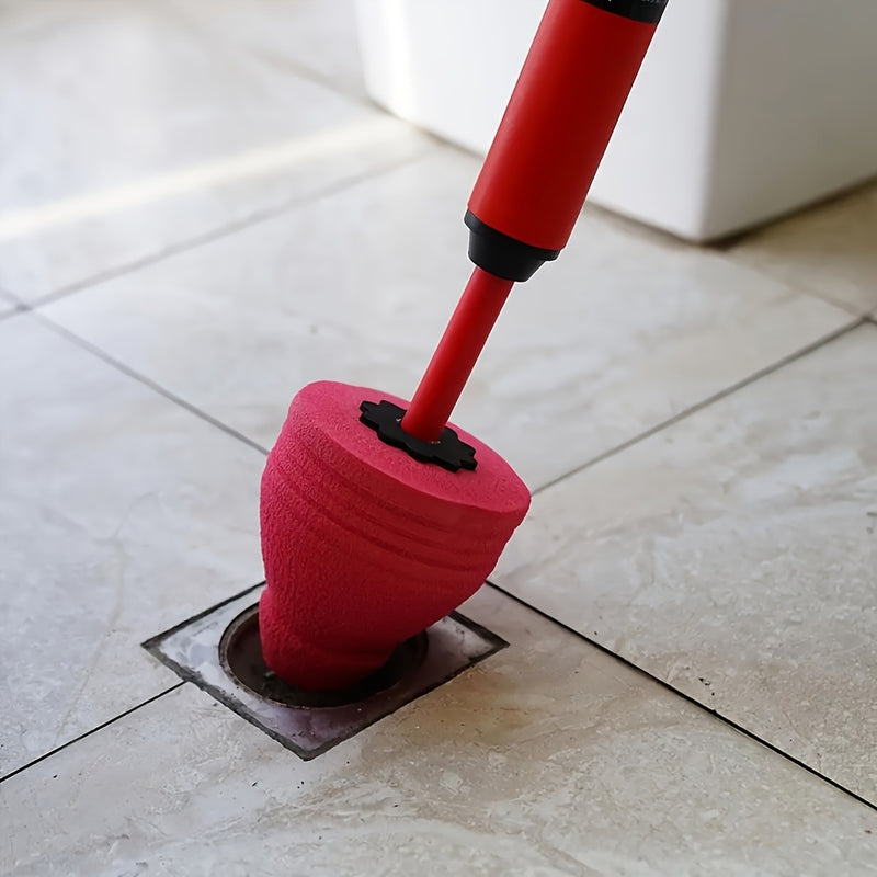 Herramienta de drenaje de inodoro FLIXBLANY - Desobstrucción de inodoro, fregadero y drenaje de ducha de alta resistencia - Mango de goma roja con cabeza de plástico blanco - Desobstrucción eficiente del baño | Diseño ergonómico | Toma de goma