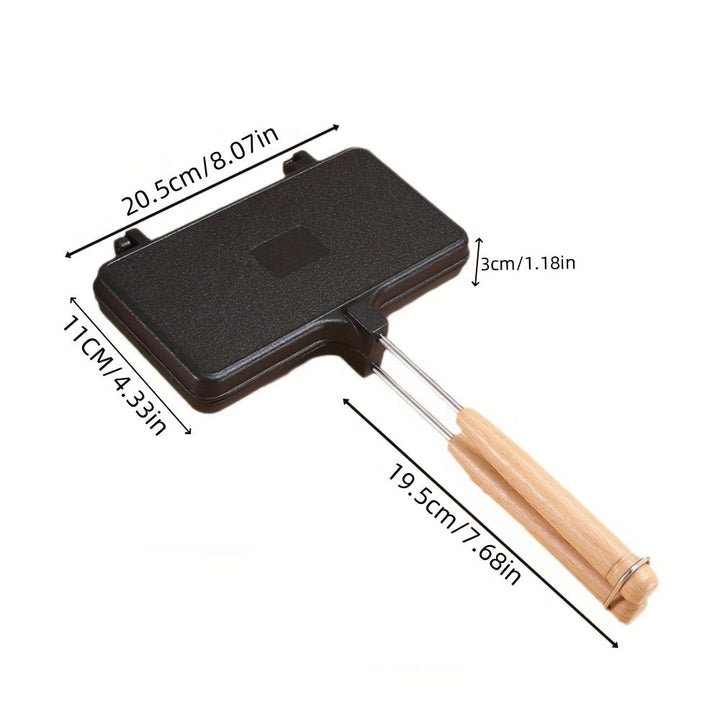 Hacer sándwiches rectangulares de aluminio no adherente con bandejas extraíbles - Calentamiento de doble cara, perfecto para hamburguesas de desayuno y sándwiches gruesos, compatible con estufas de gas, fabricante de sándwiches de desayuno | Utensilios d