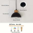 1 pieza de lámpara colgante semicircular moderna y sencilla con base para bombilla E27, iluminación para mostrador de restaurante o bar, pasillo de cocina, dormitorio (sin bombilla)