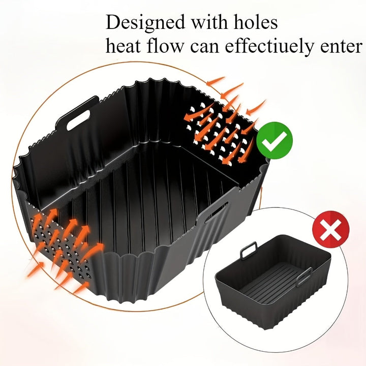 1/2pcs Revestimientos de Silicona para Freidora de Aire Ninja SL401 SL400 Doble Apilamiento XL 2-Cestas Reutilizables de Silicona para Freidora de Aire Antiadherente Bandeja de Horneado para Horno