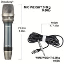 Micrófono vocal dinámico DEPUSHENG C90, profesional de bobina móvil unidireccional, cable de audio XLR, patrón de polaridad cardioides, con función silenciosa, conector de 6,35 mm, para karaoke, videojuegos, videoconferencias, transmisión, grabación