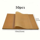50 Hojas de Papel Pergamino Premium - Antiadherentes para Air Fryer, Vaporera y Horno