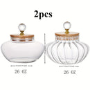 2 piezas de vidrio redondo reutilizable lavable a mano con tapa abatible, no requiere electricidad, multiusos, con frasco sellado de vidrio para almacenamiento de alimentos en la cocina, dulces, refrigerios, granos