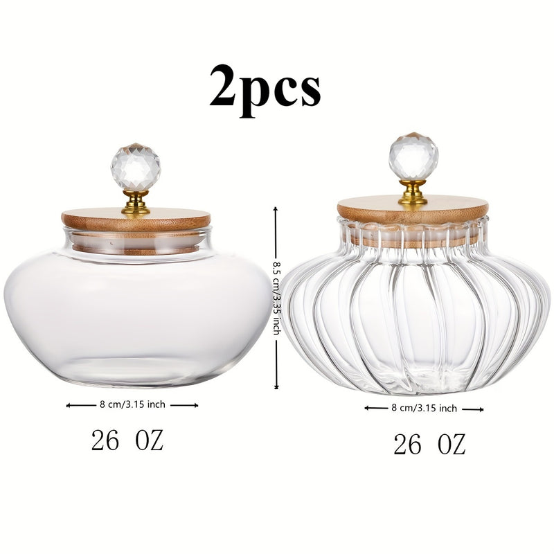 2 piezas de vidrio redondo reutilizable lavable a mano con tapa abatible, no requiere electricidad, multiusos, con frasco sellado de vidrio para almacenamiento de alimentos en la cocina, dulces, refrigerios, granos