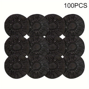 100 Piezas Fundas Desechables de Nailon Negras para Micrófono, Cubiertas de Tela No Tejida para Limpieza y Protección, Accesorio Higiénico para Escenarios | Diseño de Malla Protectora para Equipo de Audio Profesional