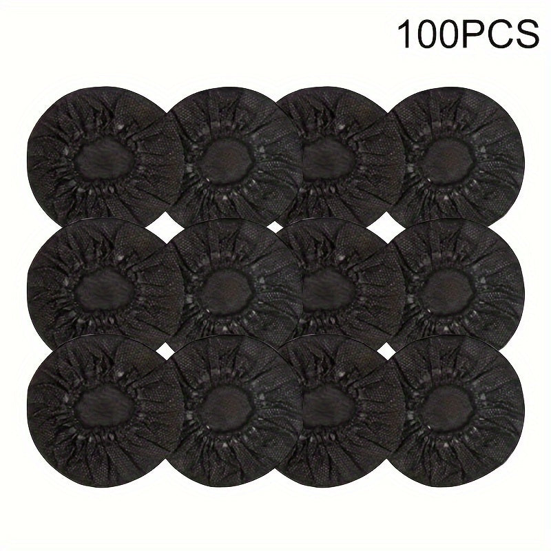 100 Piezas Fundas Desechables de Nailon Negras para Micrófono, Cubiertas de Tela No Tejida para Limpieza y Protección, Accesorio Higiénico para Escenarios | Diseño de Malla Protectora para Equipo de Audio Profesional
