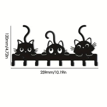 Gancho Para Llaves De Gato De Hierro, Soporte Para Llaves De Pared De Metal De Moda, Organizador De Almacenamiento De Fácil Instalación Para El Hogar, La Sala De Estar Y El Dormitorio, Regalo Ideal Para El Estreno De Una Casa
