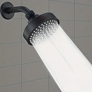 1 unidad de cabezal de ducha redondo de lluvia de alta presión de 9.91 cm - Plástico duradero, fácil instalación, diseño ahorrador de agua, suave para el cabello y la piel, ideal para uso en baños domésticos, accesorios de baño, cortina de ducha, cabezal