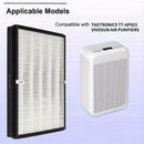 2 Unidades, Filtro De Repuesto True HEPA TT-AP003 Compatible Con Los Purificadores De Aire TaoTronics TT-AP003 Y VIVOSUN 5-en-1, Filtración De 3 Etapas H13 Con Carbón Activado Para Limpiar El Polvo Y Los COV, Paquete De 2