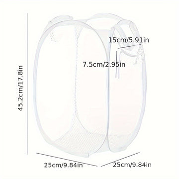 Organizador de Cesto Plegable para Ropa con Paneles de Malla y Asas - Colgador de Ropa Plegable para Baño, Lavandería, Bolsa de Almacenamiento Ahorradora de Espacio, Cestos de Lavado