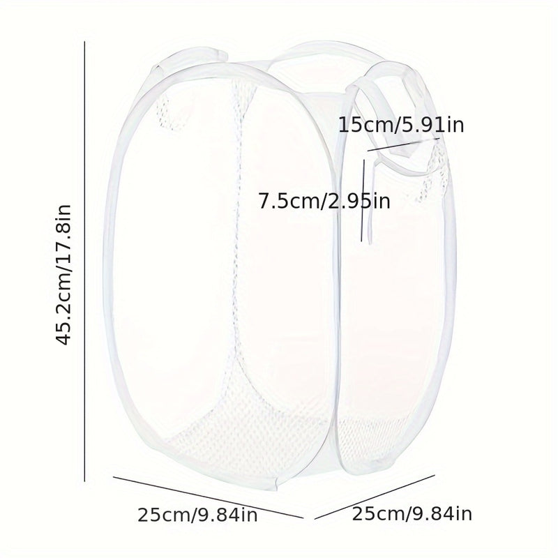 Organizador de Cesto Plegable para Ropa con Paneles de Malla y Asas - Colgador de Ropa Plegable para Baño, Lavandería, Bolsa de Almacenamiento Ahorradora de Espacio, Cestos de Lavado