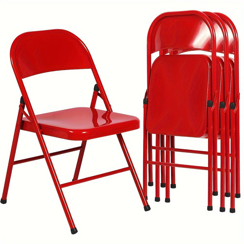 Silla Plegable de Acero Inoxidable para Hogar y Oficina - Fácil de Limpiar, Diseño de Respaldo Abierto