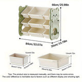 Estantería de Almacenamiento Verde Multinivel para Juguetes con 10 Escenas, Organizador Portátil y Versátil para Libros y Espacio Ahorrador