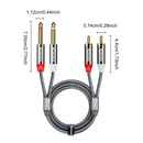 Cable de audio doble 2RCA a doble 6.35mm, cable de interconexión de audio estéreo doble 1/4 de pulgada TS a doble RCA trenzado de nailon compatible con guitarras, altavoces, sistemas estéreo domésticos Eid Al-Adha Mubarak