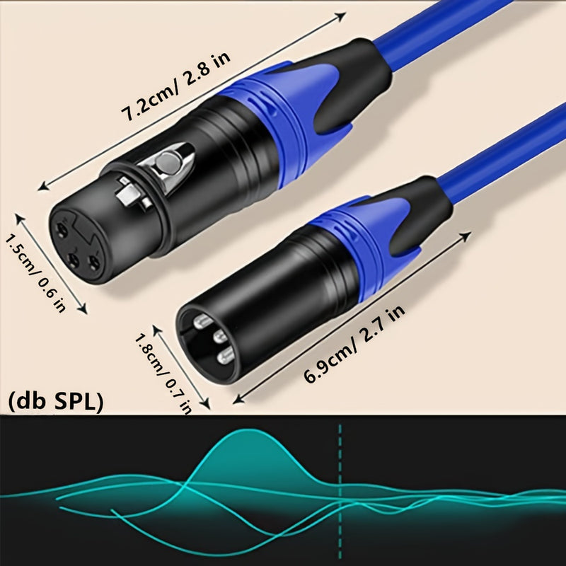 Cable de micrófono XLR de 3 pines, paquete de 6 piezas, cable balanceado profesional, extensión macho a hembra, longitud de 60.96 cm a 10.06 metros