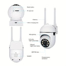 Cámera WiFi inalámbrica 1080P panorámica con rotación pan/tilt, detección de movimiento, visión nocturna de color completo y llamada de voz bidireccional.