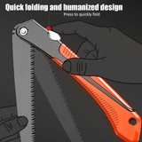 Sierra Plegable Multifuncional: Una Sierra Manual Rápida para Madera, Bambú, Tubos de Plástico, Podar Árboles Frutales, Reparaciones del Hogar, Carpintería y Corte de Metales