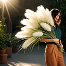 Ramo de paja artificial grande y realista de 35,8" - Decoración elegante para suelo para bodas, hogar y celebraciones estacionales - Plástico, sin recipiente incluido - Ideal para Navidad, Acción de Gracias, Día de la Madre, decoración de bodas