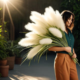 Ramo de paja artificial grande y realista de 35,8" - Decoración elegante para suelo para bodas, hogar y celebraciones estacionales - Plástico, sin recipiente incluido - Ideal para Navidad, Acción de Gracias, Día de la Madre, decoración de bodas