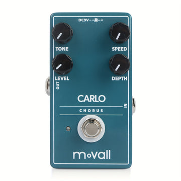 MOVALL MP112 Carlo Chorus Pedal de Efectos para Guitarra Analógica - Aleación de Aluminio, Diseño Azul y Blanco, Control de Manivela, No Requiere Batería, Ideal para Actuaciones en Vivo y Sesiones de Grabación, Accesorio para Actuaciones en Vivo | Pedal