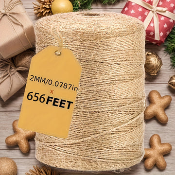 1/3pcs Cuerda de Yute 656ft (200m) para Manualidades, Decoración del Hogar, Jardinería y Uso Exterior - Fuerte, Flexible, Resistente al Desgaste | Cuerda Natural | Cuerda Duradera
