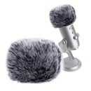 Funda para Micrófono Xuanfengxia Snow Monster Blue Yeti Pro - Lana de Peluche, Esponja a Prueba de Viento y Rocío, Diseño de Bola de Pelo Gris Suave para Reducción de Ruido y Protección contra Rocío, Equipo de Estudio | Funda de Micrófono de Peluche | Fu