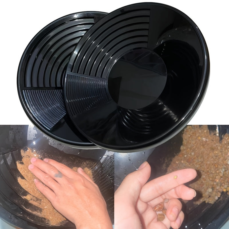 Juego de Herramientas para Lavado Dorado Manual de 2 piezas, Sartén Dorada de Plástico Duradero, Herramientas para Lavado Dorado al Aire Libre, Herramientas Minales Portátiles Multipropósito para Minería, Exploración y Jardín