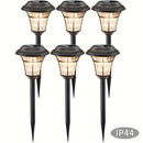 6 luces solares para caminos, faroles solares brillantes, luces decorativas solares para jardín, ideales para senderos, entradas, césped, patios y patios interiores