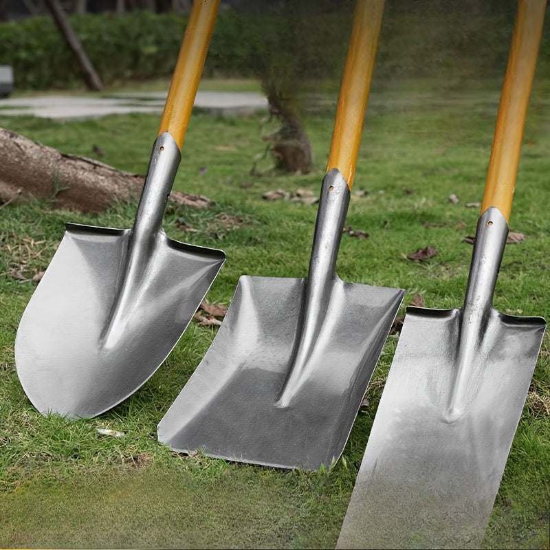 [1pc Pala de jardín de alta resistencia] Pala de jardín de alta resistencia, pala de metal duradera, herramienta para cavar y voltear tierra al aire libre, pala de mano para jardinería y agricultura con operación manual, no requiere electricidad