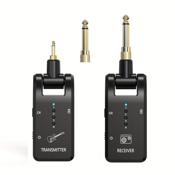Sistema sin varillas para Guitarra de 8 Canales, Interfaz 3.5mm/6.35mm Compatible con Guitarras y Bajos Electrónicos - Transmisor y Receptor