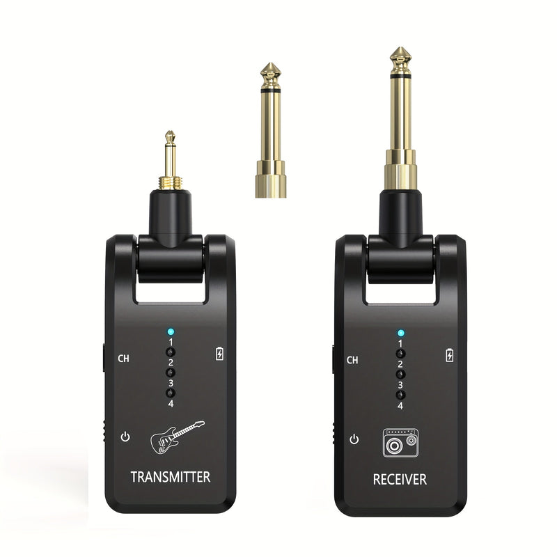 Sistema sin varillas para Guitarra de 8 Canales, Interfaz 3.5mm/6.35mm Compatible con Guitarras y Bajos Electrónicos - Transmisor y Receptor