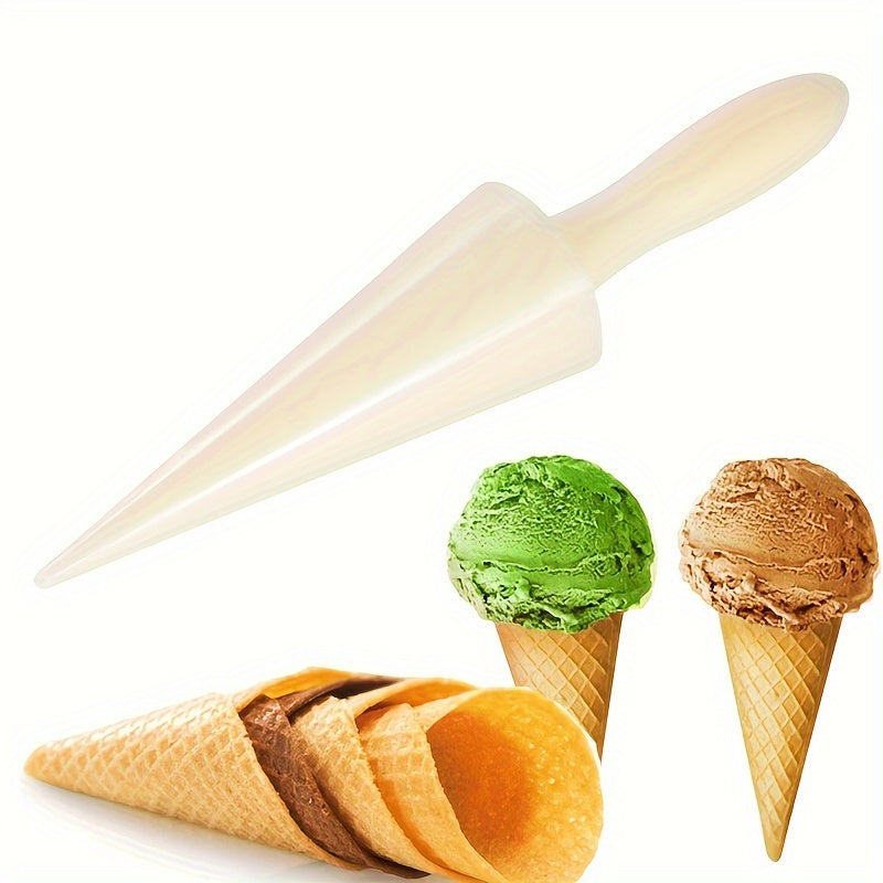 Molde para conos de helado de plástico de 1 cuarto con mango ergonómico - Hacedor manual de conos dulces sin electricidad para helado casero, conos de waffle y paletas - Herramienta duradera para cocina y restaurante, molde en forma de cono, construcción