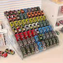 La caja de exhibición de coches de juguete Matchbox a escala 1/64 puede contener 70 estanterías de exhibición de coches de juguete, estanterías de coches de juguete Matchbox transparentes