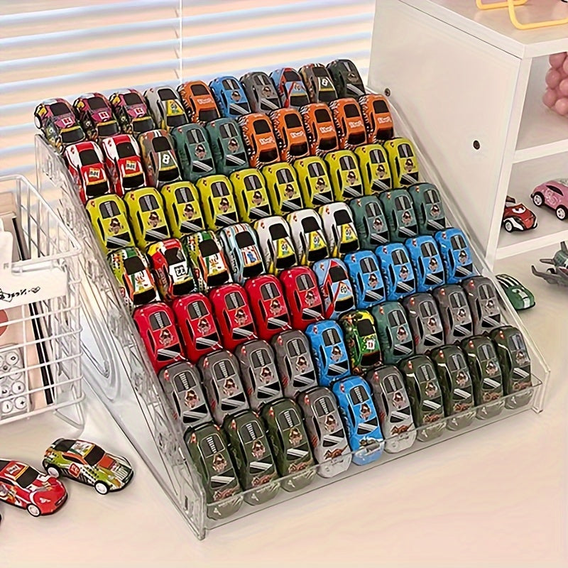 La caja de exhibición de coches de juguete Matchbox a escala 1/64 puede contener 70 estanterías de exhibición de coches de juguete, estanterías de coches de juguete Matchbox transparentes