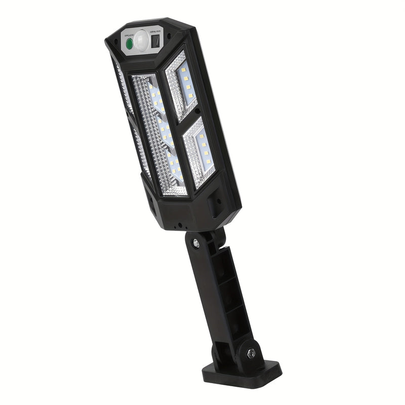 1PC Luz de Pared Solar LED con Sensor de Movimiento, Lámpara de Jardín Exterior para Seguridad y Calle con 3 Modos de Iluminación, Lámpara Solar para Patio con Batería