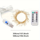 Luces de hadas de LED de fuegos artificiales de Navidad para interior, Luces de vacaciones LED, 8 modos de parpadeo, con control remoto, control remoto inteligente, regulable, 8 modos, 50/100 luces de hadas LED, adecuadas para bodas, fiestas, decoración