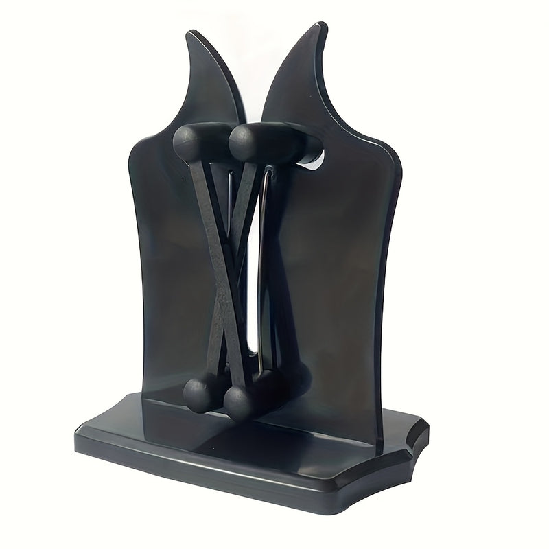 Afilarcuchillos Profesional de 1 Pieza con Ajuste Automático y 3 Acciones en Carburo de Tungsteno - Afilado Sin Esfuerzo para Cuchillos y Tijeras, Base Duradera de ABS, Diseño Negro para Uso en Cocina, Accesorios Gastronómicos | Herramienta de Cocina Mod