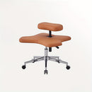 1 silla de oficina con piernas cruzadas, silla de meditación con altura ajustable, hecha de metal y equipada con ruedas, adecuada para el hogar con soporte para la espalda.