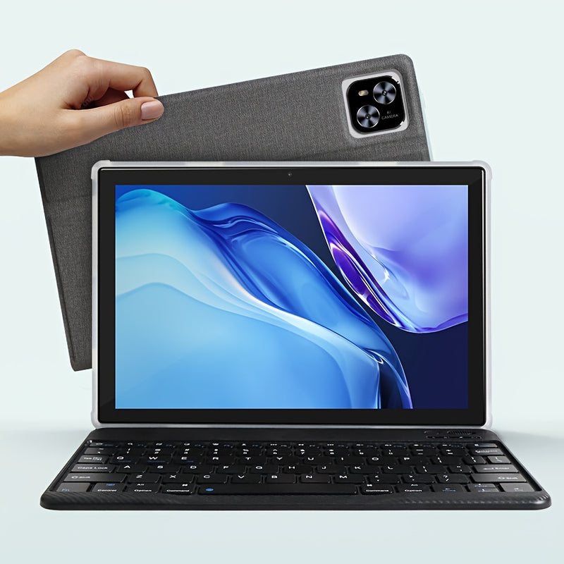 Tablet de 10.1 Pulgadas con Sistema Operativo Android 14, Tableta 2 en 1 con Teclado, Ratón, Funda, Estilete, 128GB ROM 12GB 4GB+8GB RAM Ampliable, Doble Cámara, Procesador de Ocho Núcleos, Pantalla Táctil IPS Alta Definición 1280*800, GMS Tab, Wi-Fi 5G