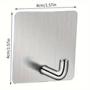 5/21pcs Ganchos Adhesivos de Acero Inoxidable, Ganchos de Pared Fuertes Sin Taladro para Baño, Cocina, Puerta, Ganchos para Toallas y Abrigos de Alta Resistencia, Estilo Contemporáneo, Ganchos de Utilidad