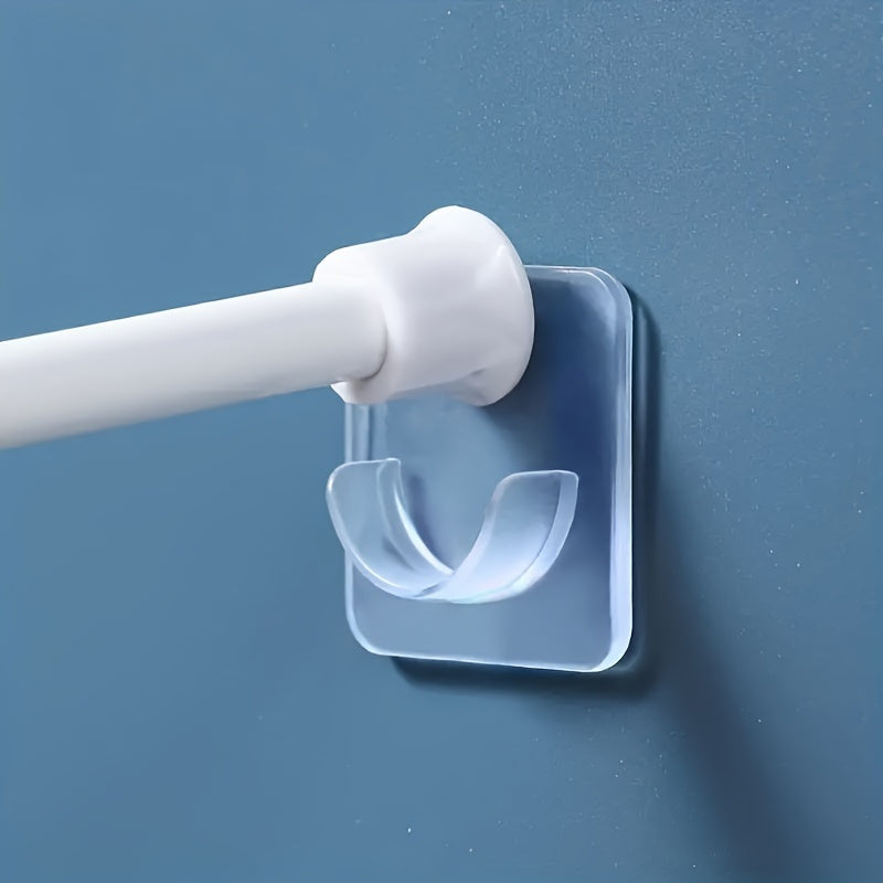 2/8/10 piezas de soporte adhesivo para varilla telescópica, ganchos de pared sin perforación, soporte fijo para barras cruzadas, para uso doméstico