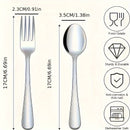 Juego de Cubiertos de Acero Inoxidable para Comida Grado Alimenticio, Juego de Tenedores y Cucharas de 12/24 Piezas, Apto para Lavavajillas