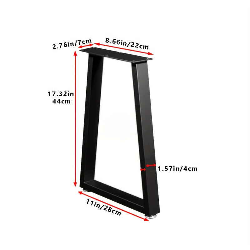 Patás de muebles metálicos trapezoidales de alta resistencia, acabado metálico antiguo, patás de mesa robustas con tapas de goma antideslizantes, con tornillos de montaje para escritorio, sofá, mesa de conferencias y soporte de marco de silla de oficina