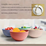 Paquete de 4 tazones de plástico para macarons, redondos, sin plomo, a prueba de caídas, con superficie antiadherente, ideales para avena, ensaladas, pasta, sopas y platos de arroz - Opciones de 1/4/6 piezas