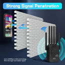 Repetidor de Wifi extremo con enchufe de EE. UU. - Amplificador de señal de 300 Mbps con 6 antenas | Extensor de red de larga distancia | Soporta puertos de red Ethernet | Adaptador de red doméstica de cobertura superadora para 2,4 GHz