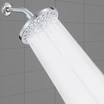 Cabezal de ducha ajustable con articulación de bola giratoria - Alta presión, bajo flujo y alivio de presión para una experiencia de ducha relajante, acabado pulido, montaje en pared, plástico duradero, no necesita electricidad, cabezal de ducha para bañ